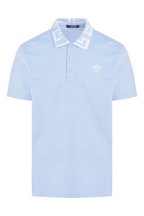 versace medusa embroidered polo in blue|VERSACE Embroidery Medusa Polo Blue .